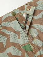 Cherry Los Angeles - Camouflage Paint-splattered Cargo Wide-leg Trousers - Green