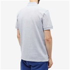 Alexander McQueen Men's Logo Tape Polo Shirt in Light Pale Grey