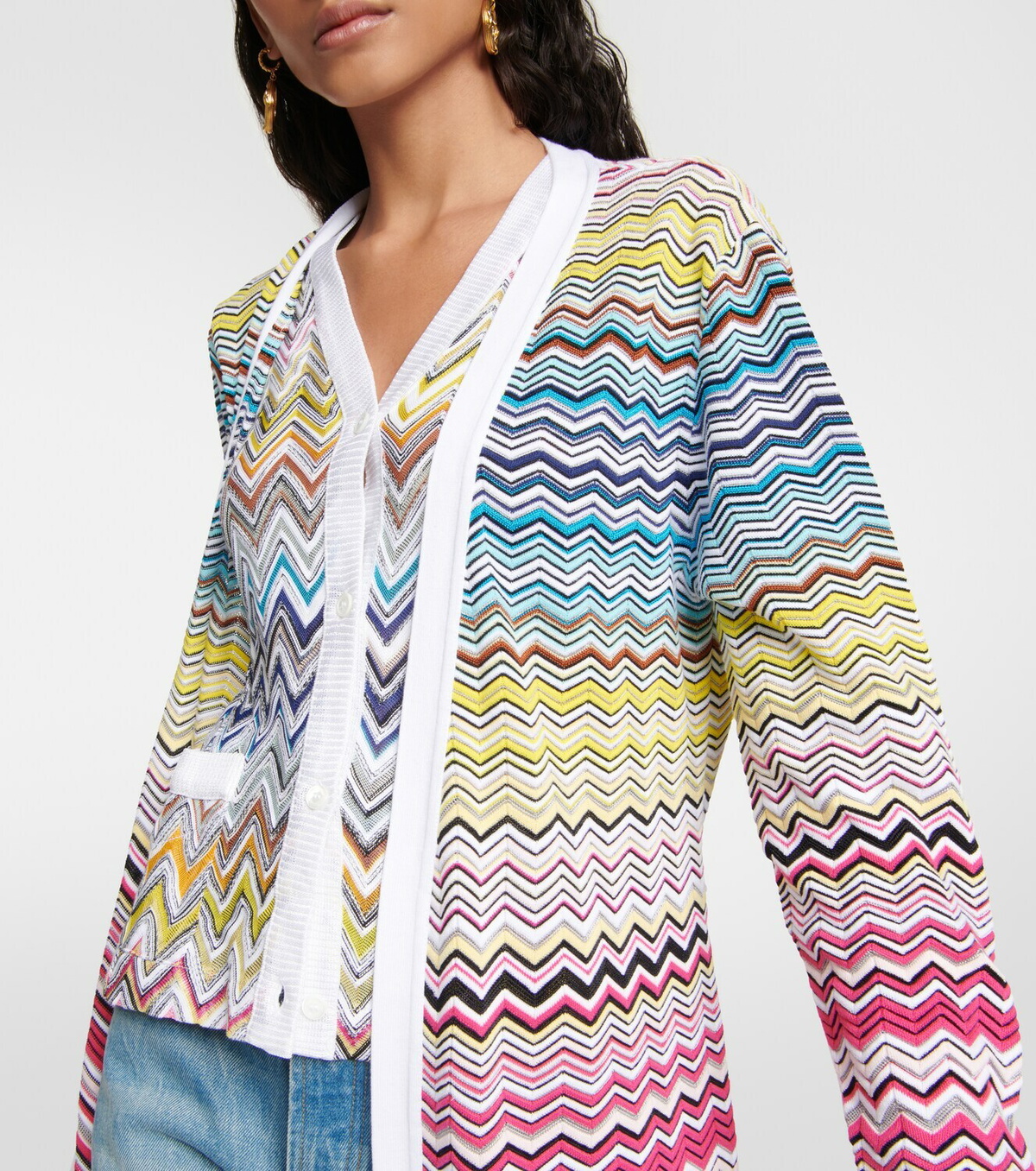 MISSONI 売れ筋商品|||ミッソーニ カーディガン アウター レディース Cardigans Pink MISSONI Sequin-embellished metallic crochet-knit cardigan