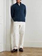 James Perse - Ribbed Cashmere Zip-Up Cardigan - Blue
