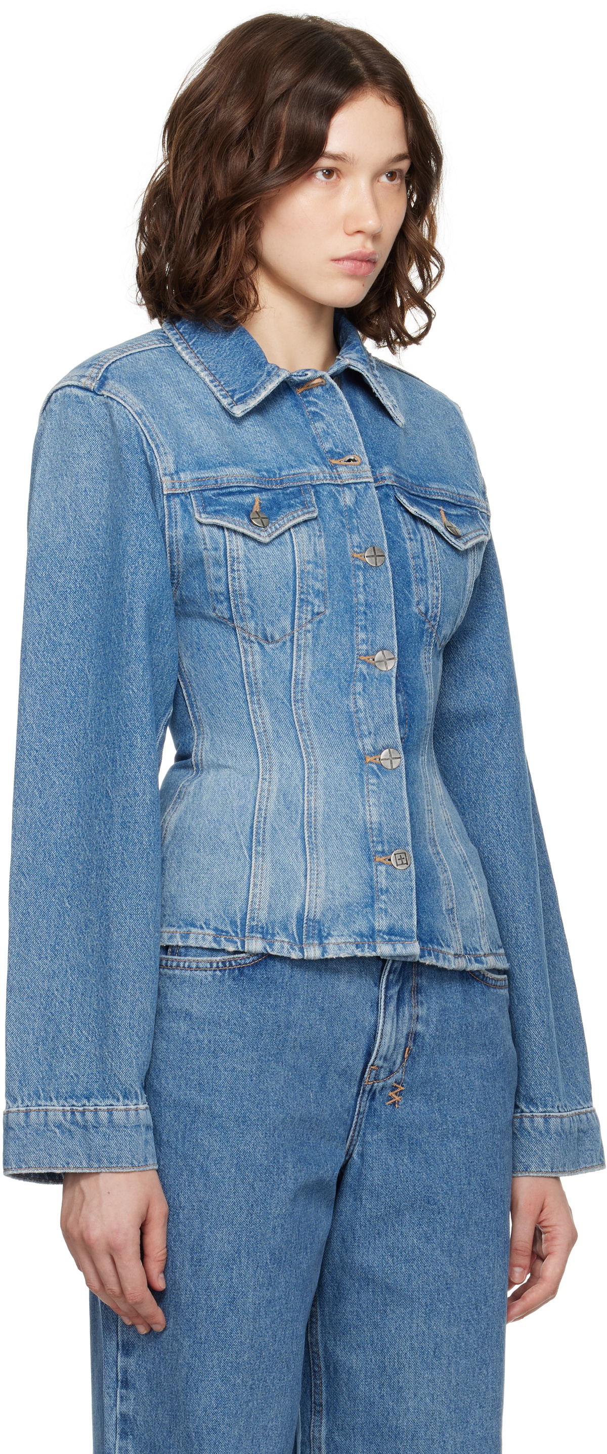 Ksubi Blue Cinched Crop Tru Vintage Denim Jacket