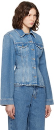 Ksubi Blue Cinched Crop Tru Vintage Denim Jacket