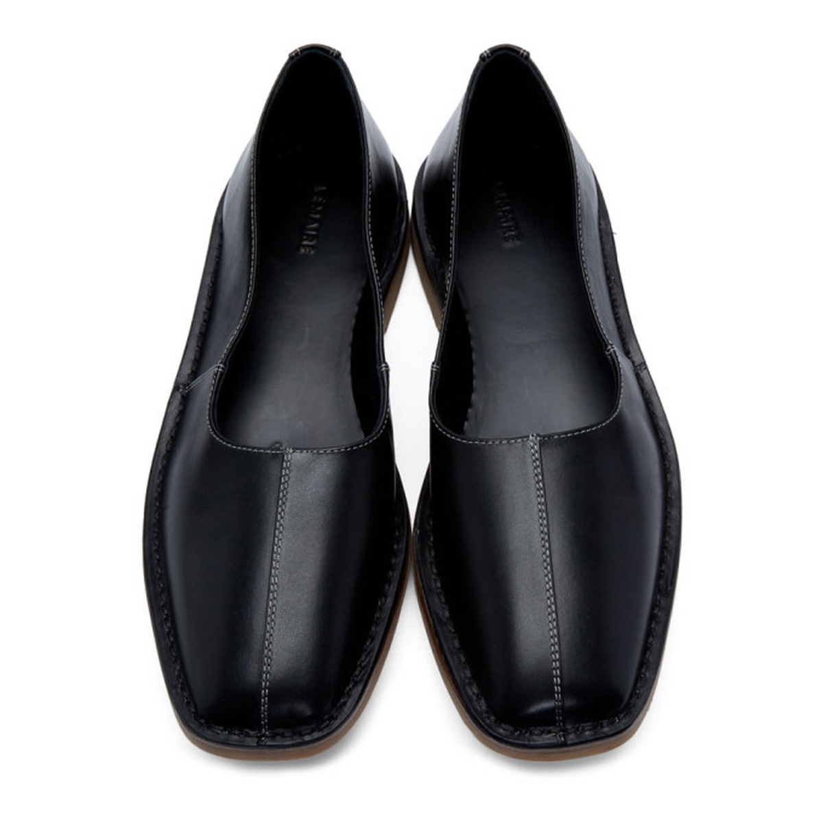 Lemaire Black Crush Back Loafers Lemaire