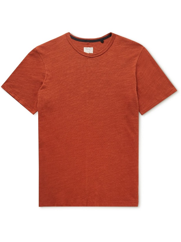 Photo: Rag & Bone - Classic Flame Slub Cotton-Jersey T-Shirt - Orange