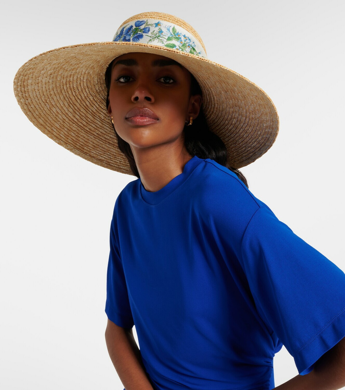 Ferragamo Scarf-detail raffia sun hat