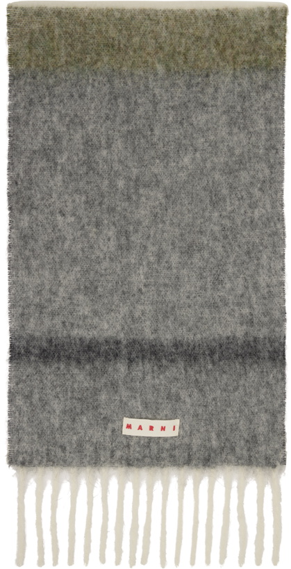 Photo: Marni Green & Gray Striped Alpaca Scarf