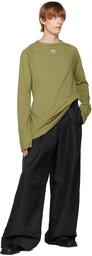 Marine Serre Green Rib Long Sleeve T-Shirt