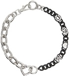 Marc Jacobs Silver & Black 'The Charmed Heart Chain' Necklace