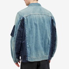 Sacai Men's Denim x MA-1 Jacket in Light Blue