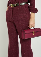 Gabriela Hearst Rhein Speckled Wool-blend Trousers Bordeaux