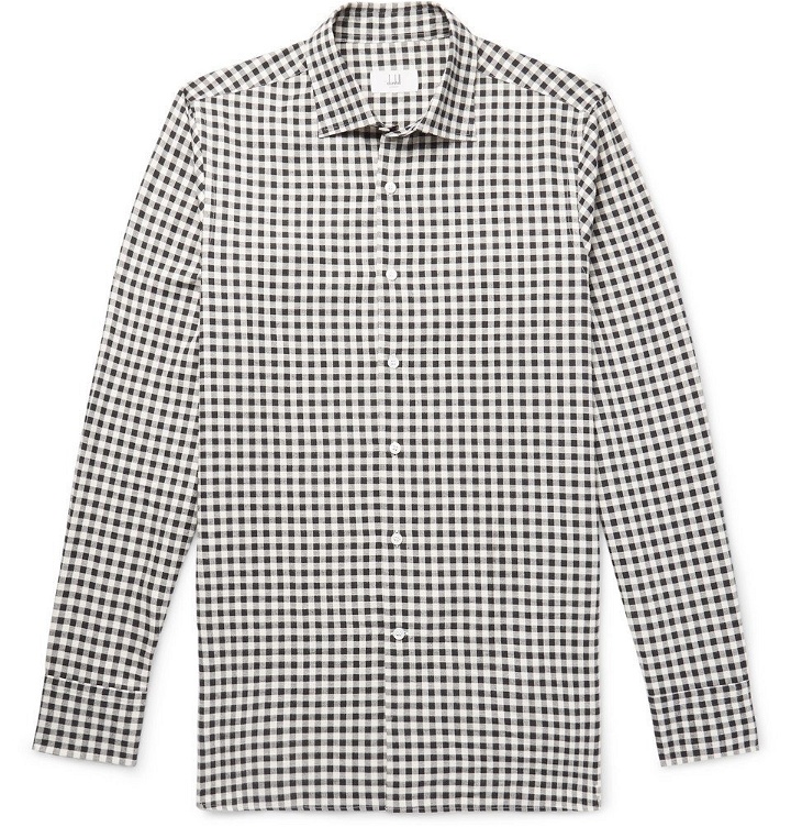Photo: Dunhill - Slim-Fit Gingham Cotton-Flannel Shirt - Men - Gray