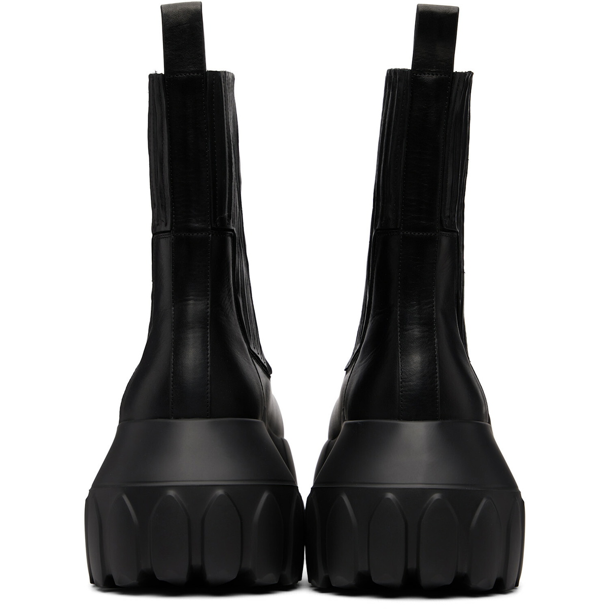 Rick Owens Black Tower Beatle Mega Tractor Chelsea Boots