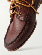 Yuketen - Italian Hex Eye Leather Boat Shoes - Brown