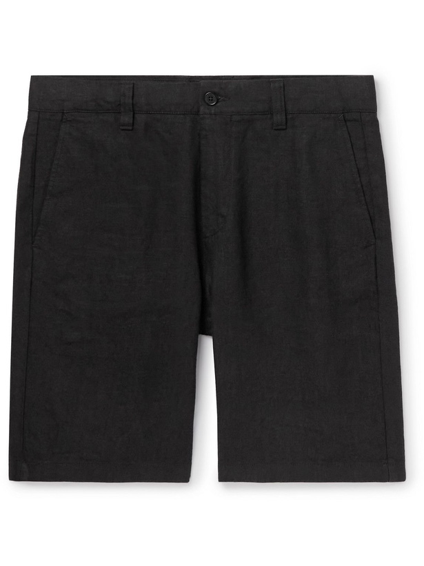 Photo: NN07 - Crown Straight-Leg Linen Shorts - Black