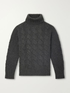 N.PEAL - Cashmere Cable-Knit Rollneck Sweater - Gray