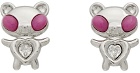Jiwinaia Pink & White Hybrid Bear Earrings