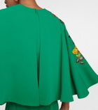 Costarellos Zinnia embroidered cape midi dress