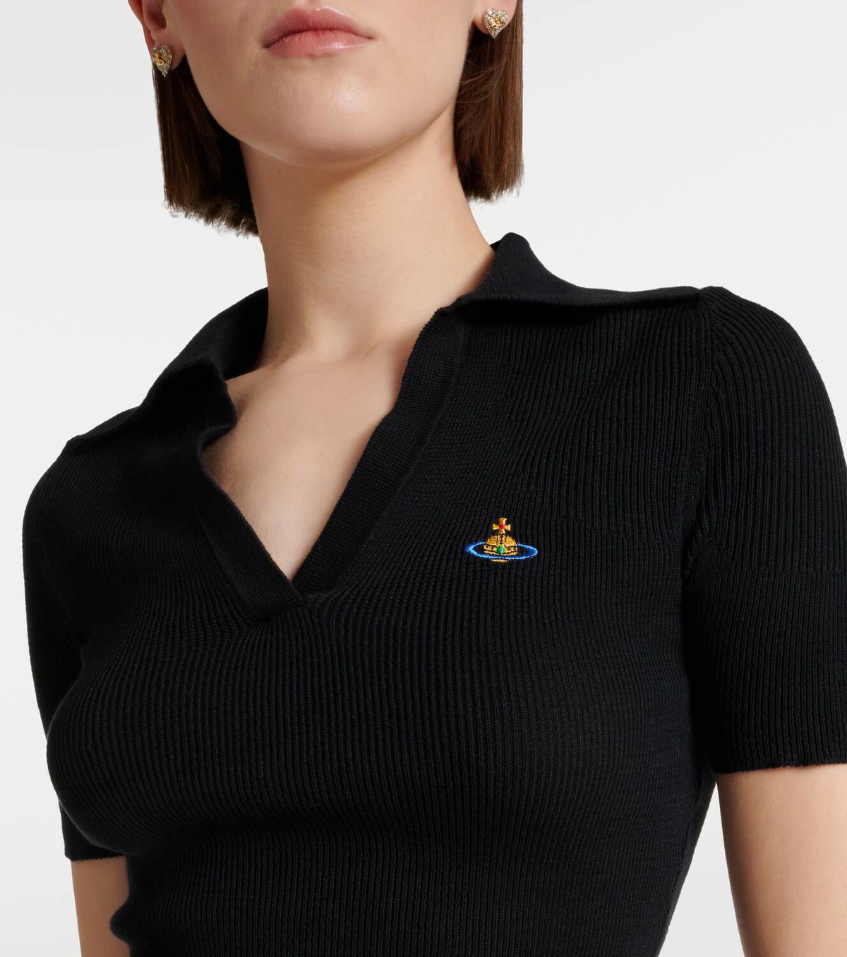 定番の中古商品 cotton ribbed-knit Marina Westwood Vivienne jersey top polo トップス