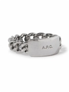 A.P.C. - Darwin Logo-Engraved Gunmetal-Tone Ring - Gray