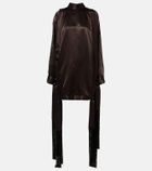 Ferragamo Fringed satin minidress