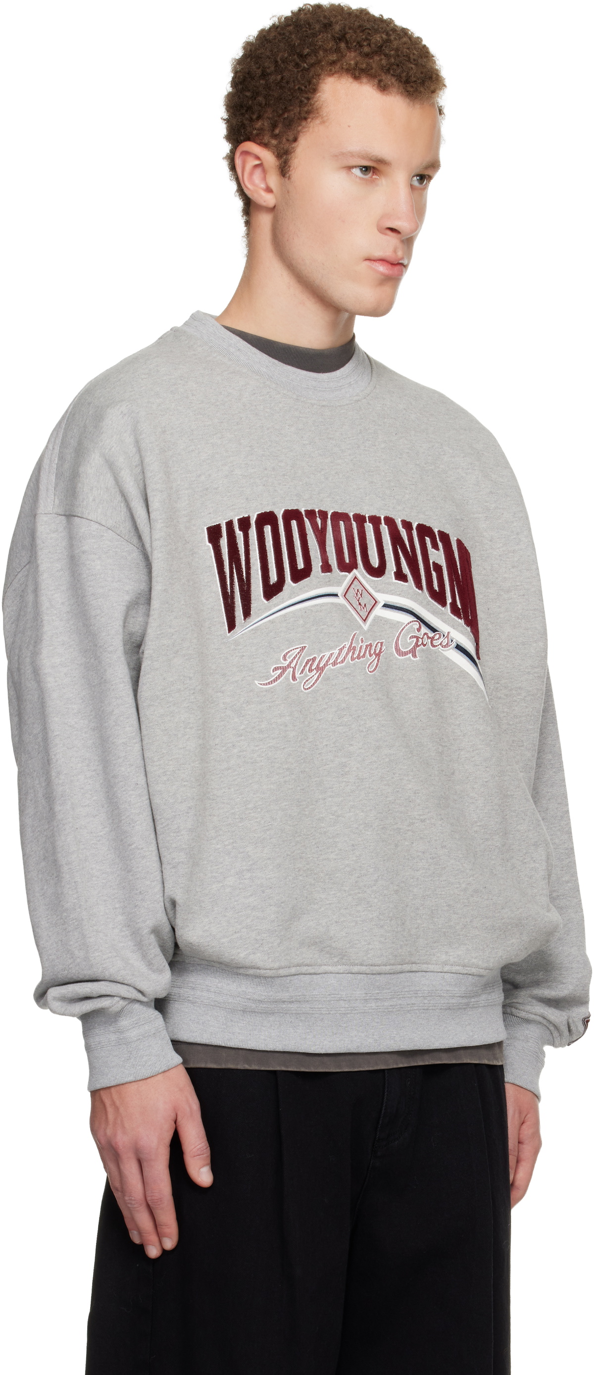 WOOYOUNGMI Gray Lenticular Logo Sweatshirt