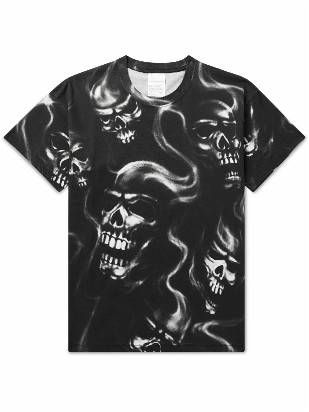 Photo: Stockholm Surfboard Club - Alko Skull Printed Organic Cotton-Jersey T-Shirt - Black