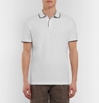 Loro Piana - Contrast-Tipped Stretch Cotton-Piqué Polo Shirt - Men - White