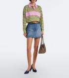 Versace Faded denim miniskirt