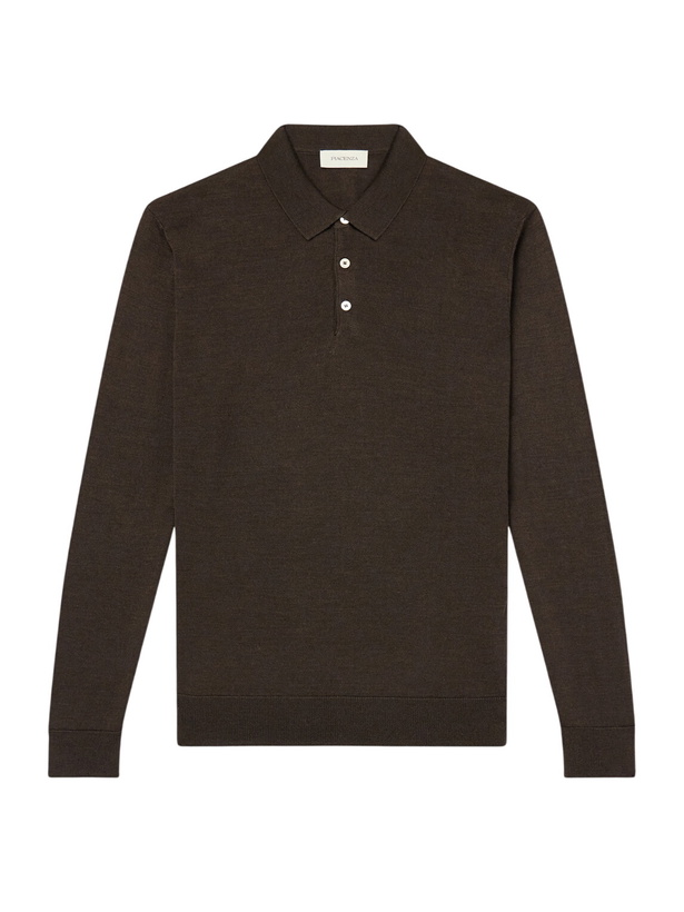 Photo: PIACENZA 1733 - Merino-Wool and Silk-Blend Polo Sweater - Brown