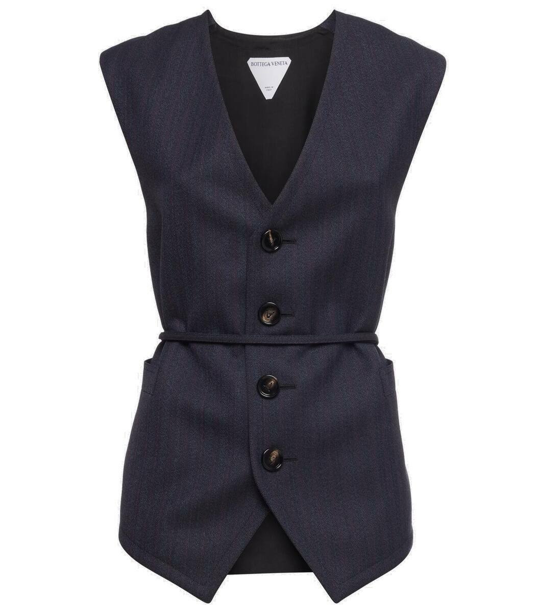 ベスト・ジレ BOTTEGA VENETA Multi-layered wool vest Bottega Veneta Tie-detail striped wool vest Bottega Veneta