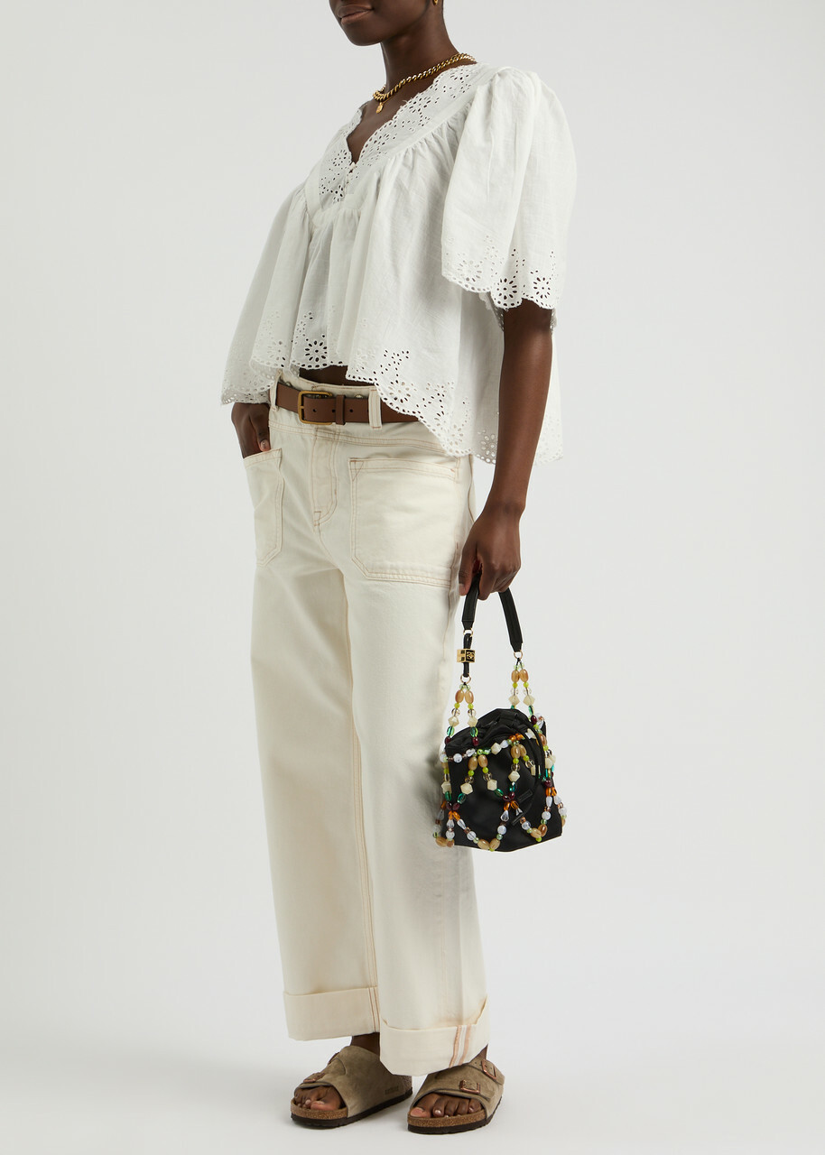Free People Palmer Wide-leg Jeans Cream 25 (W25 / UK6 / XS)