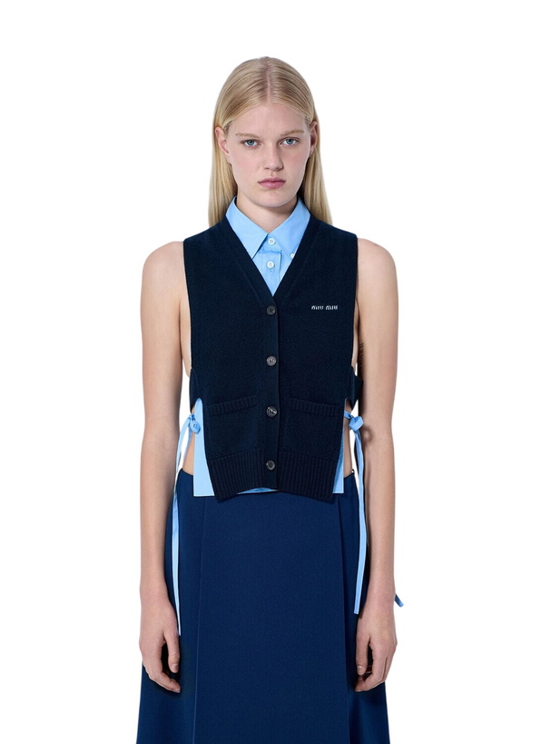 Photo: Miu Miu V-Neck Logo Vest