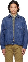 Engineered Garments Blue Zip Denim Trucker Jacket