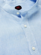 MP Massimo Piombo - Grandad-Collar Linen Shirt - Blue