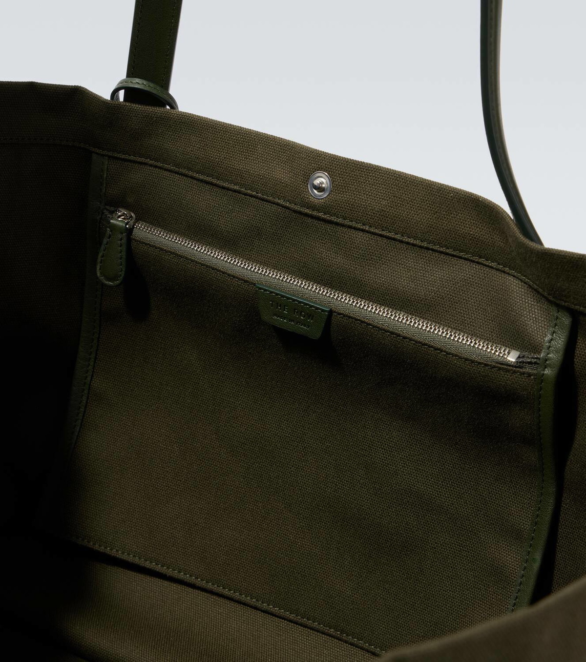 The Row Idaho XL leather-trimmed canvas tote bag The Row