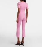 Courrèges Belted ribbed-knit capri pants