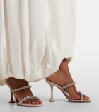 Amina Muaddi Gigi embellished canvas mules