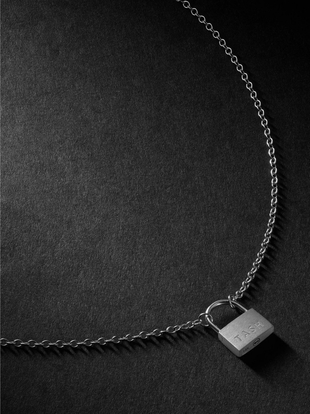 Photo: Maria Tash - Large Padlock 14-Karat White Gold Necklace