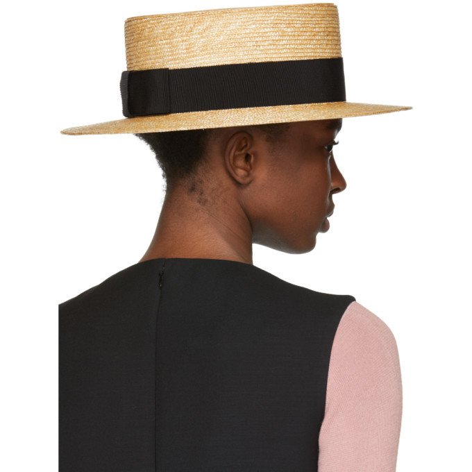 Prada Tan Straw Venetian Fedora Prada display picture 1
