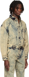 KUSIKOHC Navy & Beige Multi Rivet Denim Shirt