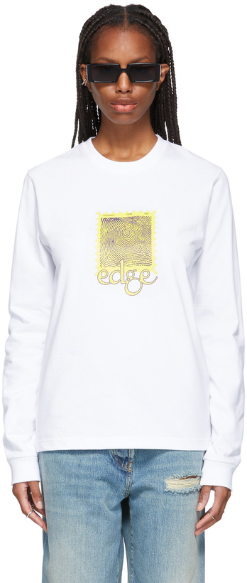 Photo: SSENSE WORKS SSENSE Exclusive White ‘Postcards From The Edge’ Long Sleeve T-Shirt