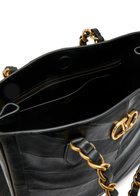 Valentino Garavani Logo-plaque Chevron Leather Tote bag - Black - One Size