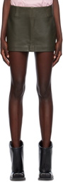 FIDAN NOVRUZOVA SSENSE Exclusive Khaki Leather Miniskirt