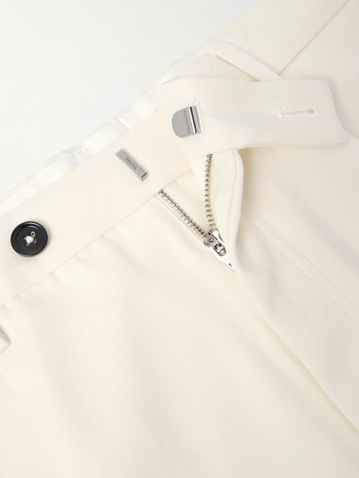 Zegna - Straight-Leg Cotton and Wool-Blend Trousers - White