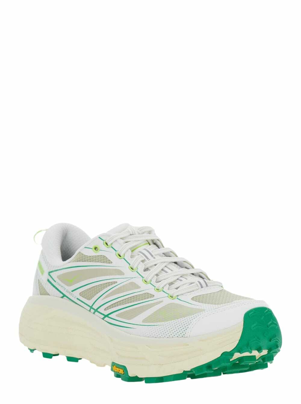 Hoka mafate Speed 2 White Low Top Sneakers With Logo Patch On The Tongue And Contrasting Pull-tab At The Heel In Tech Fabric Unisex
