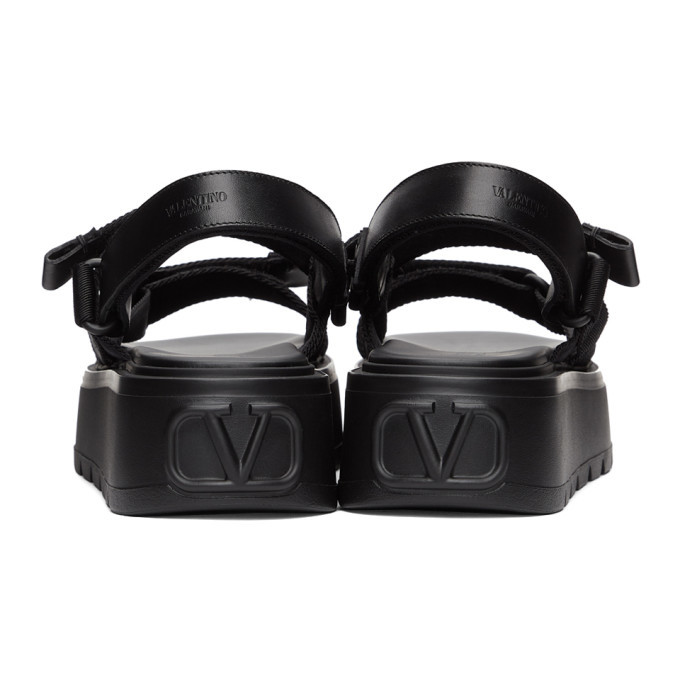 Valentino Black Valentino Garavani Uniqueform Sandals