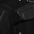 MKI Men's College Varsity Jacket in Black