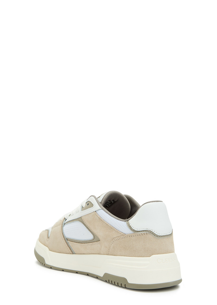 Cleens Lay Up Panelled Leather Sneakers Sand