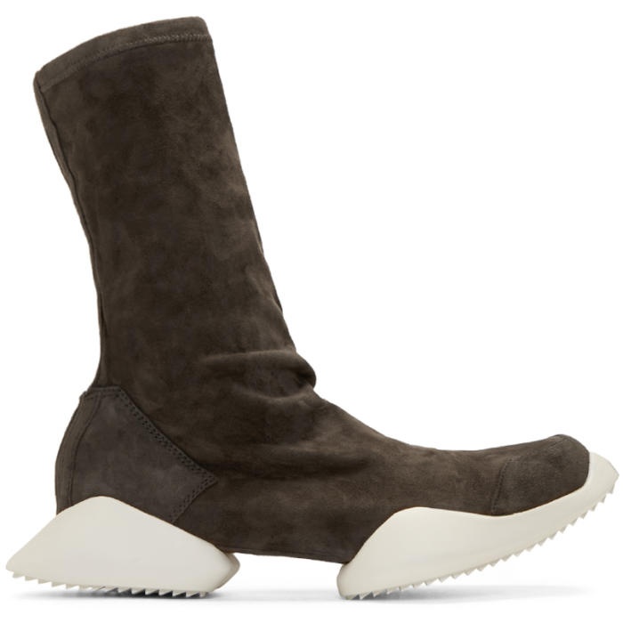 Photo: Rick Owens Grey Suede adidas by Rick Owens High-Top Sneakers
