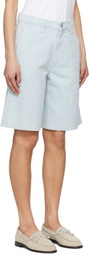 rag & bone Blue Tailored McKenna Textured Denim Shorts